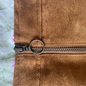 Luxe brown suede skirt with pull zipper from old navy never been worn